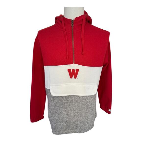 NEW Tailgate Wisconsin Badgers Men's Half-Zip Hoodie Multicolor‎ Size Small NWT - Picture 1 of 7